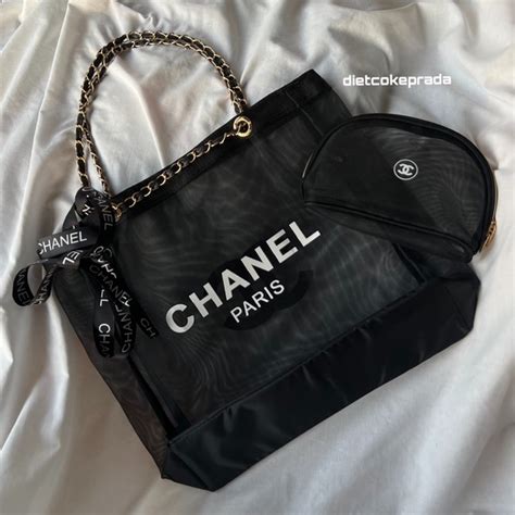 chanel mesh makeup bag